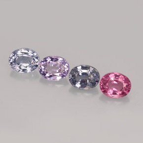 Gemas de espinela multicolor natural de  ct, corte óvalo, VVS-VS
