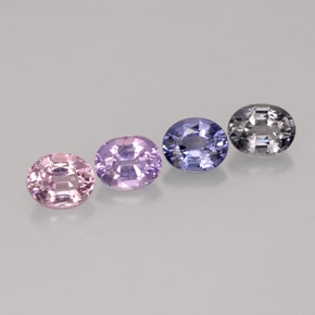 Gemas de espinela multicolor natural de  ct, corte óvalo, VVS-VS