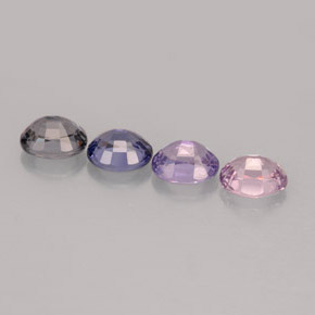 Gemas de espinela multicolor natural de  ct, corte óvalo, VVS-VS
