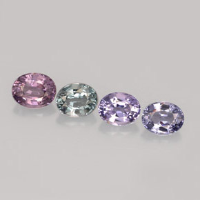 Gemas de espinela multicolor natural de  ct, corte óvalo, VVS-VS