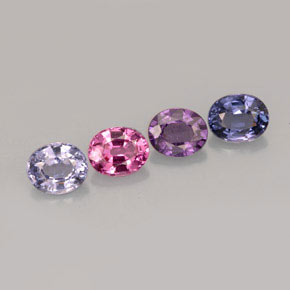 Gemas de espinela multicolor natural de  ct, corte óvalo, VVS-VS