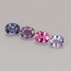 Gemas de espinela multicolor natural de  ct, corte óvalo, VVS-VS