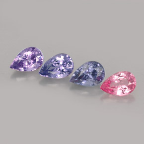 Gemas de espinela multicolor natural de  ct, en forma de pera, VVS-VS