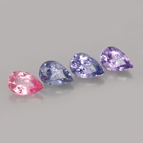 Gemas de espinela multicolor natural de  ct, en forma de pera, VVS-VS