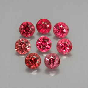 Gemas de espinela rojo natural de  ct, corte redondo, VS