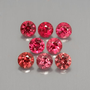 Gemas de espinela rojo natural de  ct, corte redondo, VS