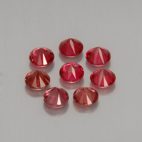 Gemas de espinela rojo natural de  ct, corte redondo, VS