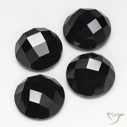 Gemas de espinela negro natural de 19,96 ct, corte redondo, opaco