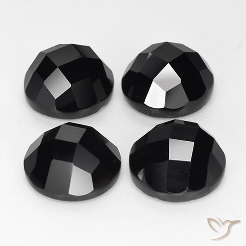 Gemas de espinela negro natural de 19,96 ct, corte redondo, opaco