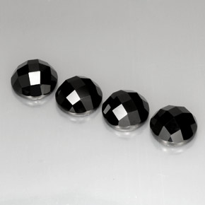 Gemas de espinela negro natural de  ct, corte redondo, opaco