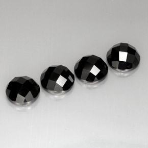 Gemas de espinela negro natural de  ct, corte redondo, opaco