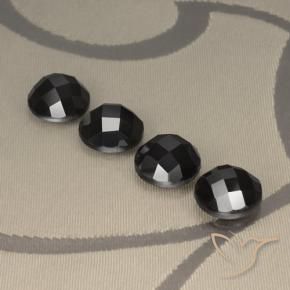 Gemas de Espinela Negro natural de 19.58 ct, Redondo, Opaco