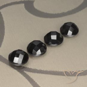 Gemas de Espinela Negro natural de 19.58 ct, Redondo, Opaco
