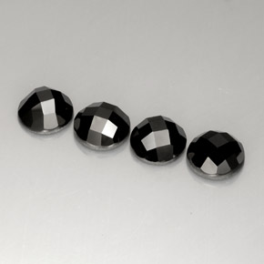 Gemas de espinela negro natural de  ct, corte redondo, opaco