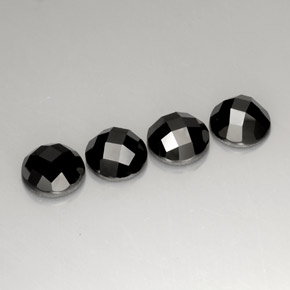 Gemas de espinela negro natural de  ct, corte redondo, opaco