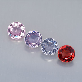 Gemas de espinela multicolor natural de  ct, corte redondo, VS