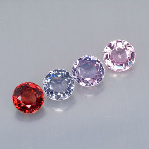 Gemas de espinela multicolor natural de  ct, corte redondo, VS