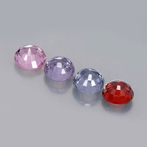 Gemas de espinela multicolor natural de  ct, corte redondo, VS