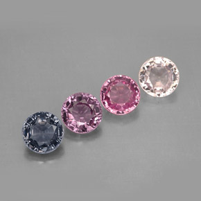 Gemas de espinela multicolor natural de  ct, corte redondo, VS