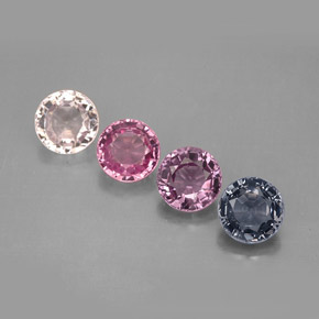 Gemas de espinela multicolor natural de  ct, corte redondo, VS