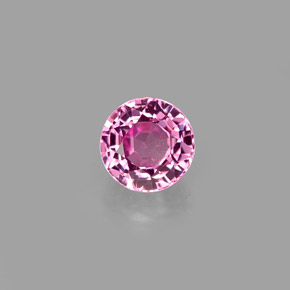 Espinela rosa natural de 0,60 ct, corte redondo, VVS-VS