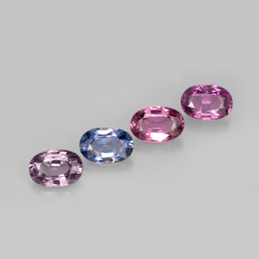 Gemas de espinela multicolor natural de  ct, corte óvalo, VVS-VS