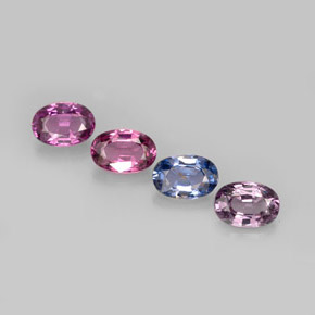 Gemas de espinela multicolor natural de  ct, corte óvalo, VVS-VS