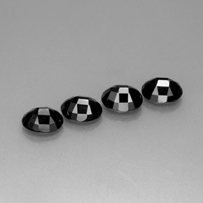 Gemas de espinela negro natural de  ct, corte óvalo, opaco