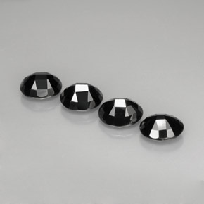 Gemas de espinela negro natural de  ct, corte óvalo, opaco