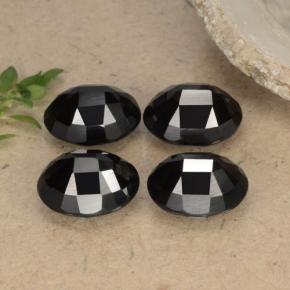 Gemas de espinela negro natural de  ct, corte óvalo, opaco