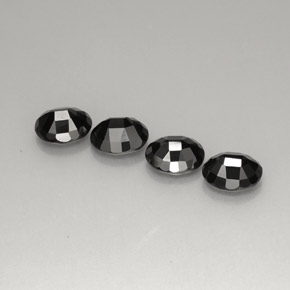 Gemas de espinela negro natural de  ct, corte óvalo, opaco