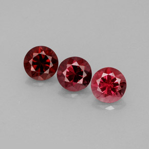 Gemas de espinela rojo natural de  ct, corte redondo, VVS-VS