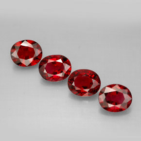 Gemas de espinela rojo natural de  ct, corte óvalo, VS