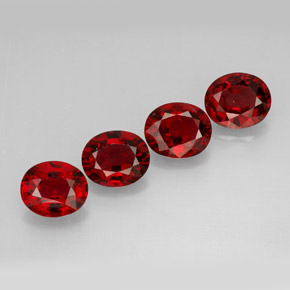 Gemas de espinela rojo natural de  ct, corte óvalo, VS