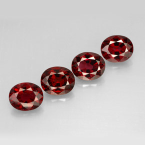 Gemas de espinela rojo natural de  ct, corte óvalo, VS