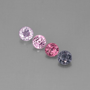 Gemas de espinela multicolor natural de  ct, corte redondo, VVS-VS