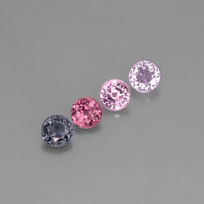Gemas de espinela multicolor natural de  ct, corte redondo, VVS-VS