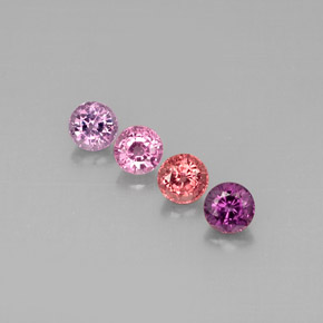 Gemas de espinela multicolor natural de  ct, corte redondo, VVS-VS