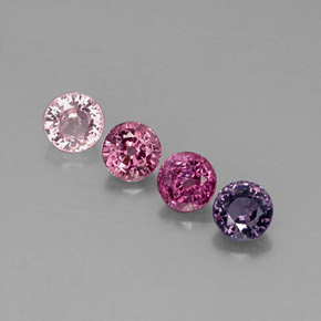 Gemas de espinela multicolor natural de  ct, corte redondo, VVS-VS