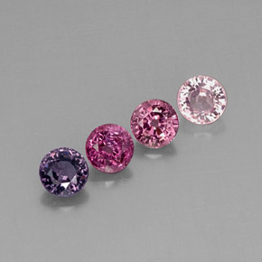 Gemas de espinela multicolor natural de  ct, corte redondo, VVS-VS