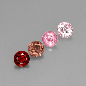 Gemas de espinela multicolor natural de  ct, corte redondo, VVS-VS