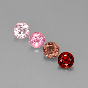 Gemas de espinela multicolor natural de  ct, corte redondo, VVS-VS