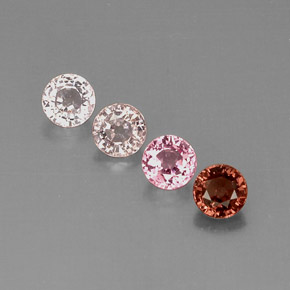 Gemas de espinela multicolor natural de  ct, corte redondo, VVS-VS
