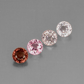 Gemas de espinela multicolor natural de  ct, corte redondo, VVS-VS