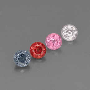 Gemas de espinela multicolor natural de  ct, corte redondo, VVS-VS