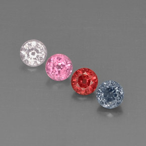 Gemas de espinela multicolor natural de  ct, corte redondo, VVS-VS