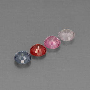 Gemas de espinela multicolor natural de  ct, corte redondo, VVS-VS