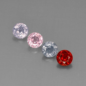 Gemas de espinela multicolor natural de  ct, corte redondo, VVS-VS