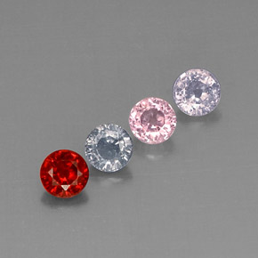 Gemas de espinela multicolor natural de  ct, corte redondo, VVS-VS