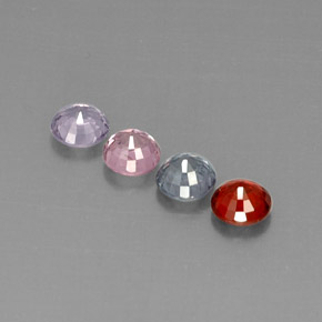 Gemas de espinela multicolor natural de  ct, corte redondo, VVS-VS